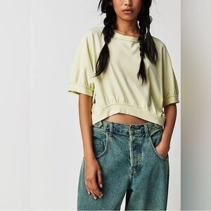 Free People We The Free Cropped Tee - Key Lime - Small